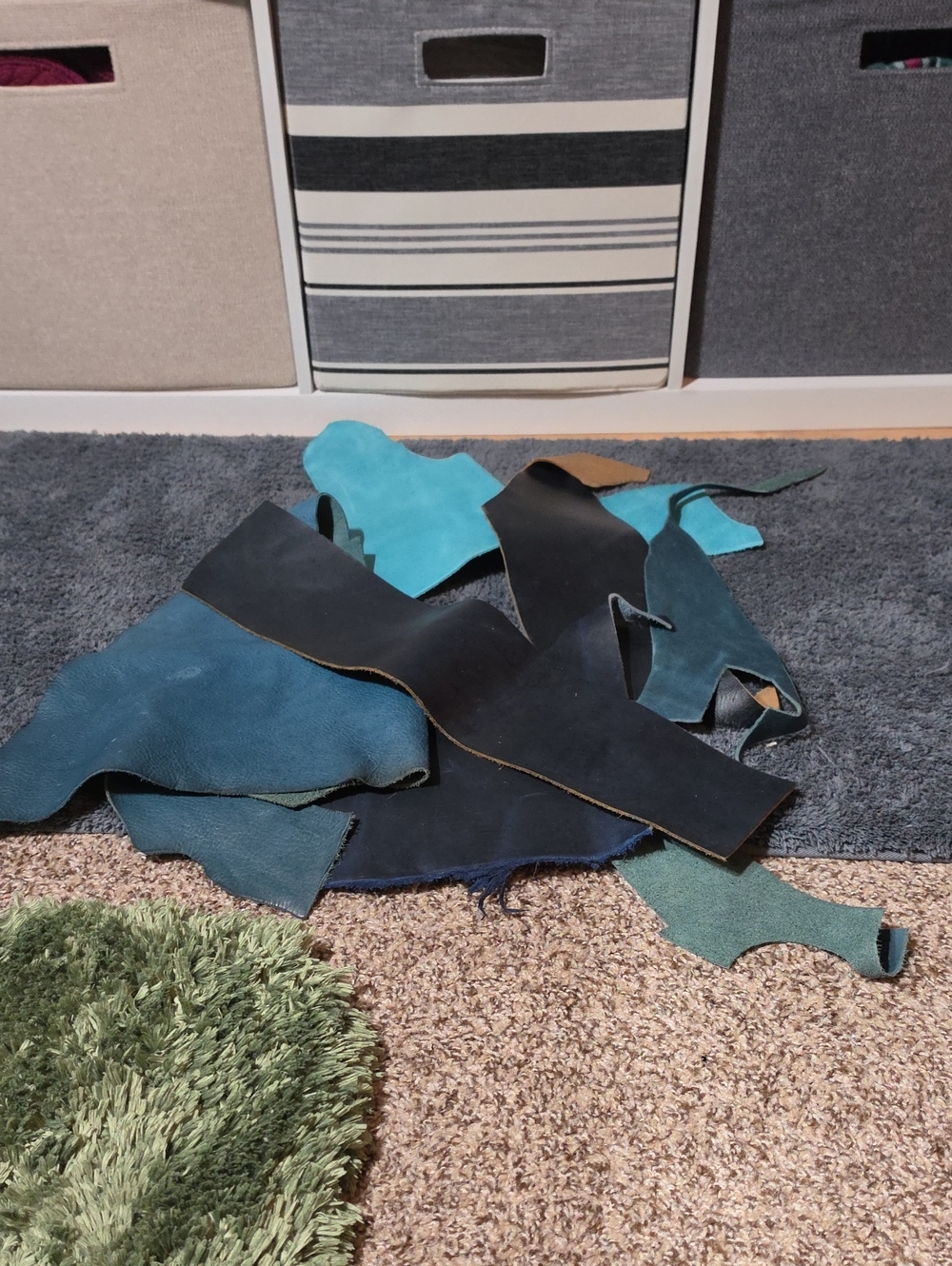 KMM Blue Leather Scraps
